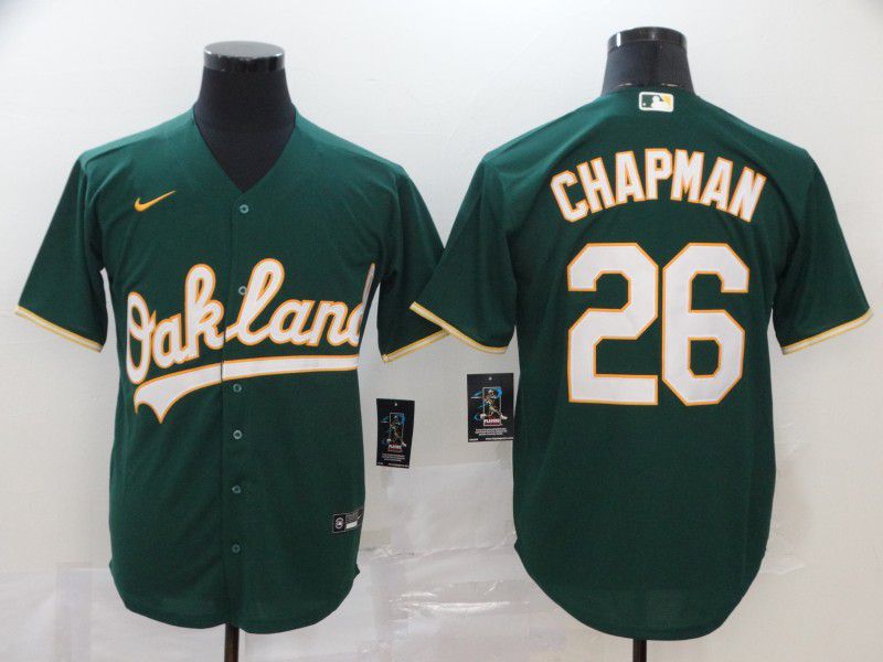 Men Oakland Athletics 26 Chapman Green Nike Game MLB Jerseys
